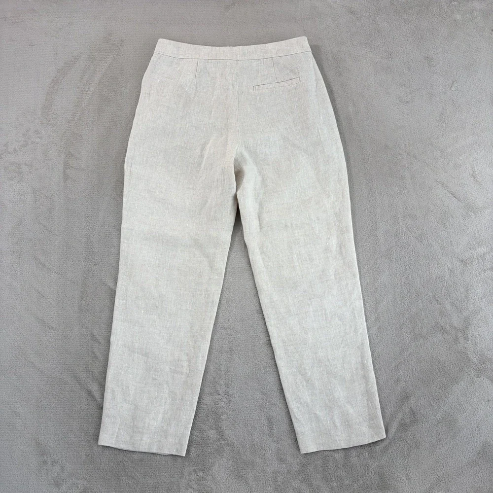 Banana Republic High Rise Slim Ankle 100% Linen Trousers 2 Minimalist NWOT $110